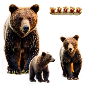 Mama Bear And Cubs Clipart Png 51 PNG image