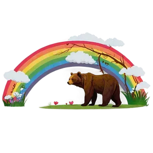 Mama Bear And Rainbow Png 86 PNG image