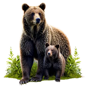 Mama Bear With Baby Bear Png Nfm53 PNG image