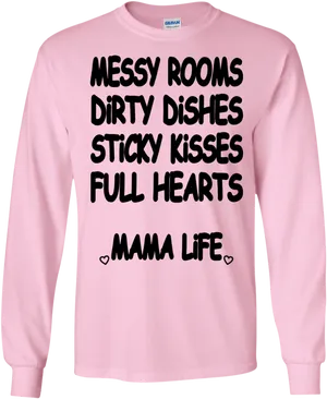 Mama Life Pink Sweatshirt PNG