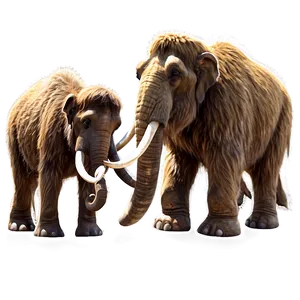 Mammoth Family Scene Png 06252024 PNG image