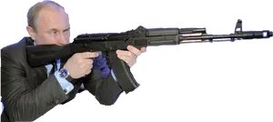 Man Aiming Rifle PNG image