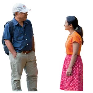 Man And Woman Talking PNG Myx87