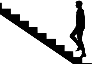 Man Climbing Stairs Silhouette PNG