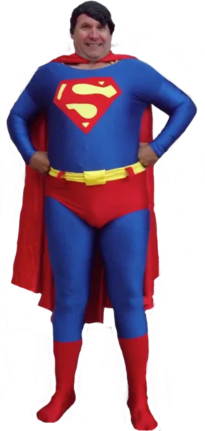 Man Dressedas Superman PNG image