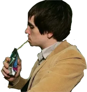 Man Drinking Capri Sun