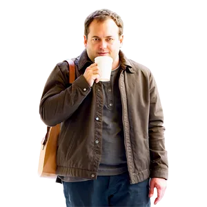 Man Drinking Coffee PNG 05042024