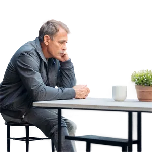 Man Engrossed In Thoughts Png 50 PNG image