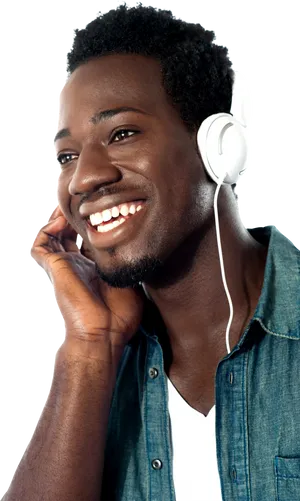 Man Enjoying Music Headphones