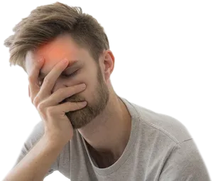 Man Experiencing Headache PNG