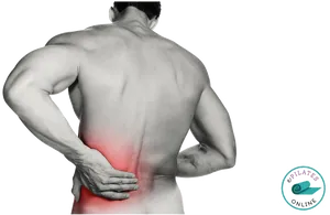 Man Experiencing Lower Back Pain PNG image