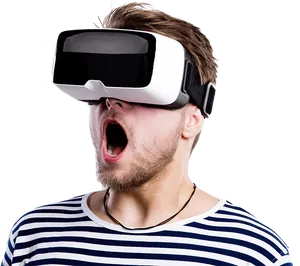 Man Experiencing V R Technology PNG image
