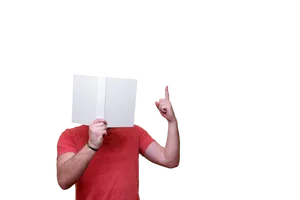 Man Holding Blank Book Cover