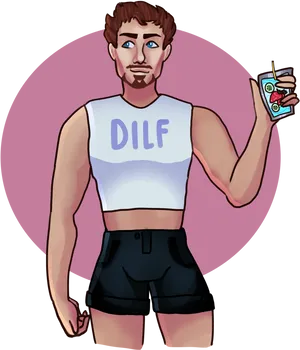 Man Holding Capri Sun Illustration
