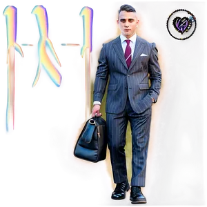 Man In Pinstripe Suit Png Ydn32 PNG image