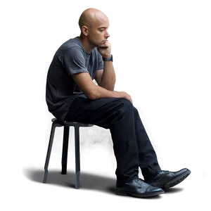 Man In Solitary Thought PNG 06262024 PNG