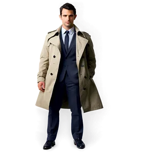 Man In Trench Coat PNG Bcp