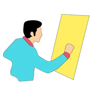 Man Knockingon Door Vector Illustration