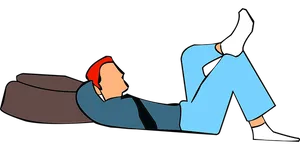 Man Lying Down Relaxing