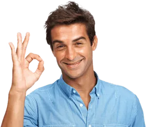 Man Making Okay Gesture PNG image