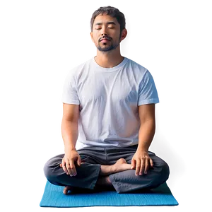 Man Meditating PNG 05042024