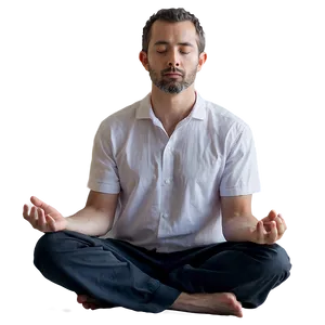 Man Meditating PNG 05042024