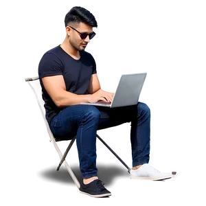 Man On Laptop PNG 88