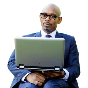 Man On Laptop PNG Byt95
