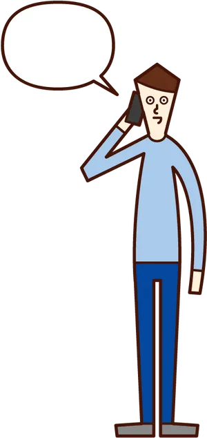 Man On Phone With Speech Bubble PNG image