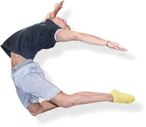 Man Performing Kneeling Back Stretch PNG