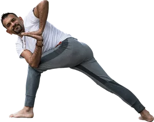 Man_ Performing_ Yoga_ Pose PNG image