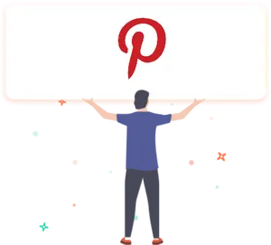 Man Presenting Pinterest Logo PNG image