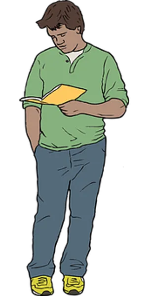 Man Reading Book Illustration