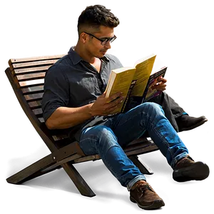Man Reading Book PNG Aus57