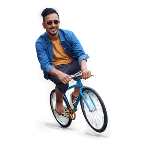 Man Riding Bicycle PNG 05042024