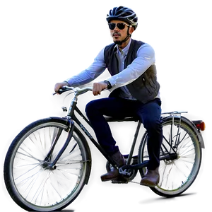 Man Riding Bicycle PNG Vig