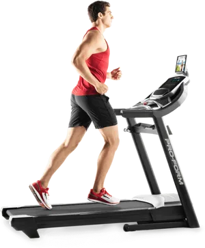 Man Runningon Treadmill PNG image
