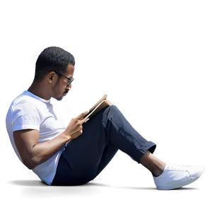 Man Sitting And Reading Png Wtu24 PNG image