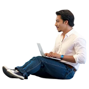 Man Sitting At Computer PNG 29 PNG
