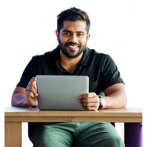 Man Sitting At Desk Png 36 PNG image