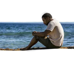 Man Sitting By The Sea PNG Jjo