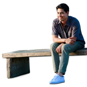 Man Sitting On Bench Png 06122024 PNG image