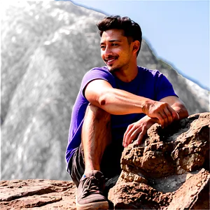 Man Sitting On Cliff PNG Ckr57 PNG