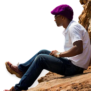 Man Sitting On Cliff PNG Jgd72 PNG