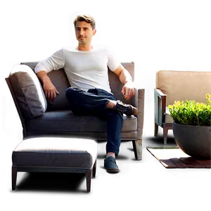Man Sitting On Sofa PNG Omj67 PNG