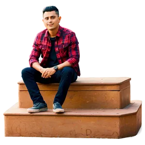 Man Sitting On Steps PNG Mih