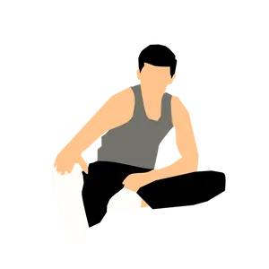 Man Stretching Legs Fitness Illustration