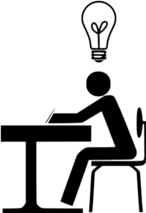 Man Thinking With Lightbulb Idea Concept PNG image