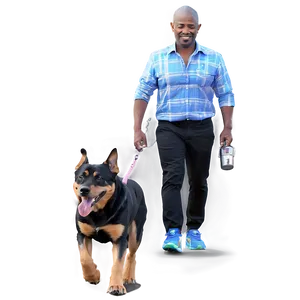 Man Walking Dog PNG Ake