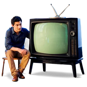 Man Watching Tv PNG Slm